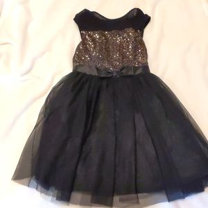 Girls Black and gold sequin dress